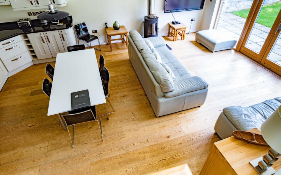 open plan kitchen living room at Talland 2