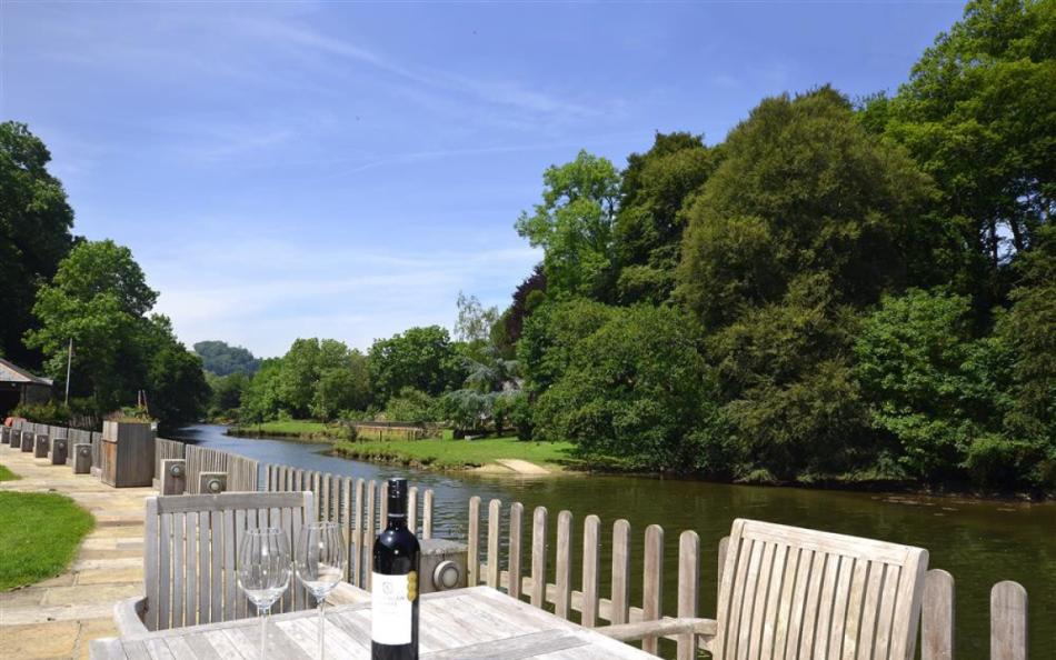 The stunning water views from the garden at Perchwood Shippon
