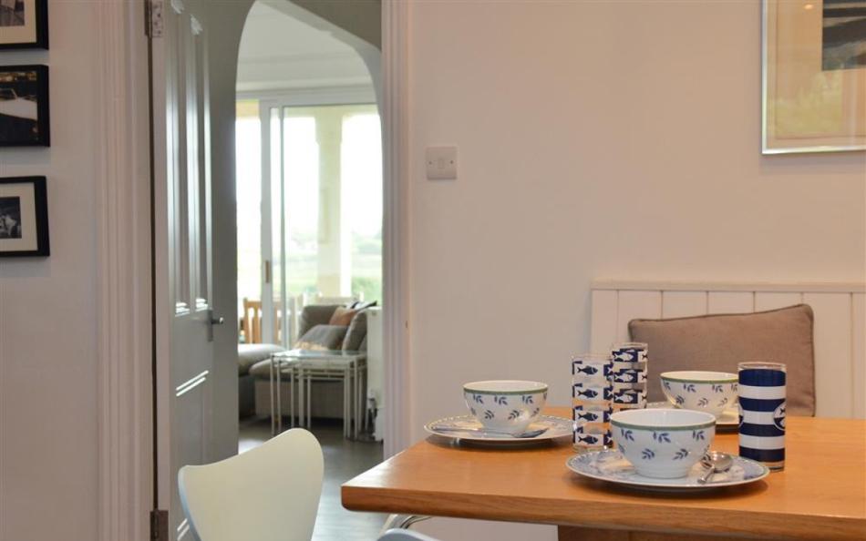 breakfast table through to the living room at South Riding in Thurlestone