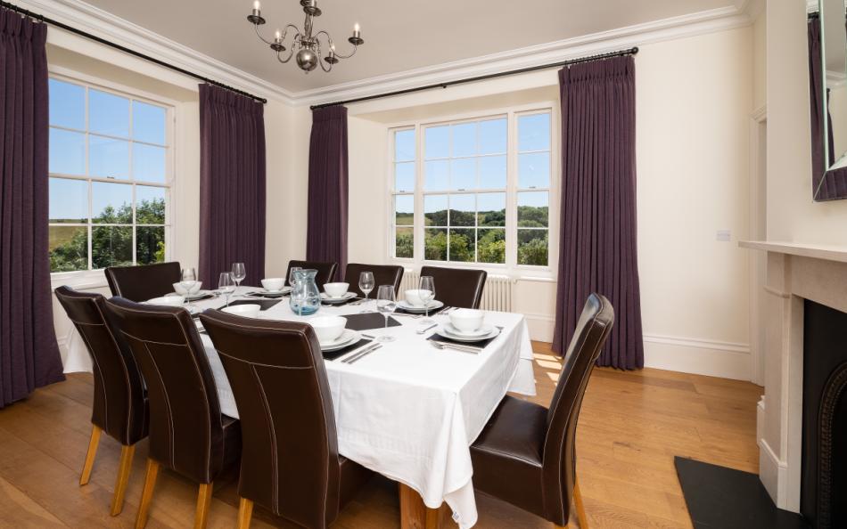 The formal dining room at Holset House