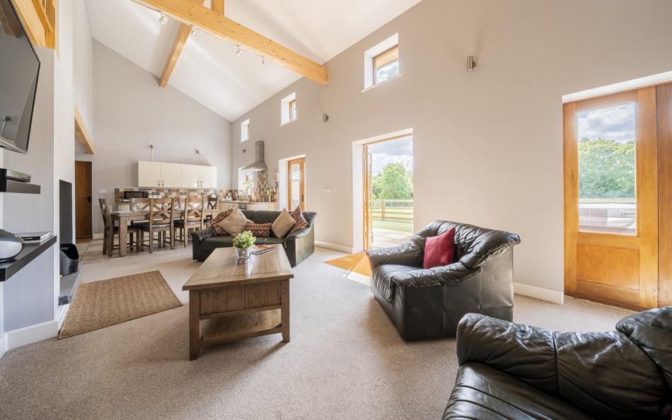open plan living space at Goesmere Barns