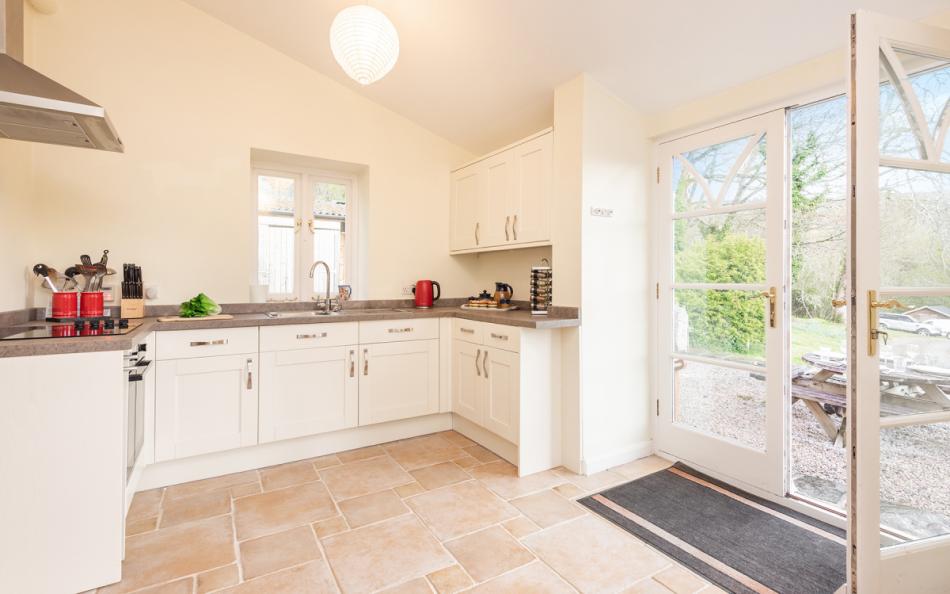 The modern kitchen at Holne Chase Carriage House