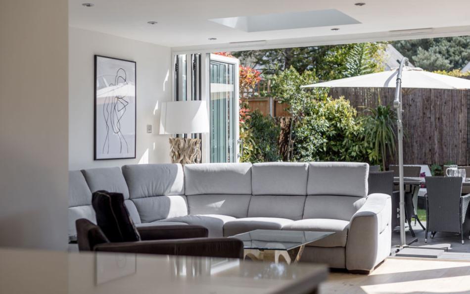the open plan living space at Allure in Sandbanks