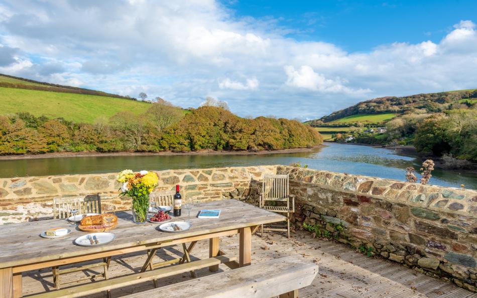 The lime kiln- a beautiful terrace perched above the estuary-perfect for all the party to dine al fresco