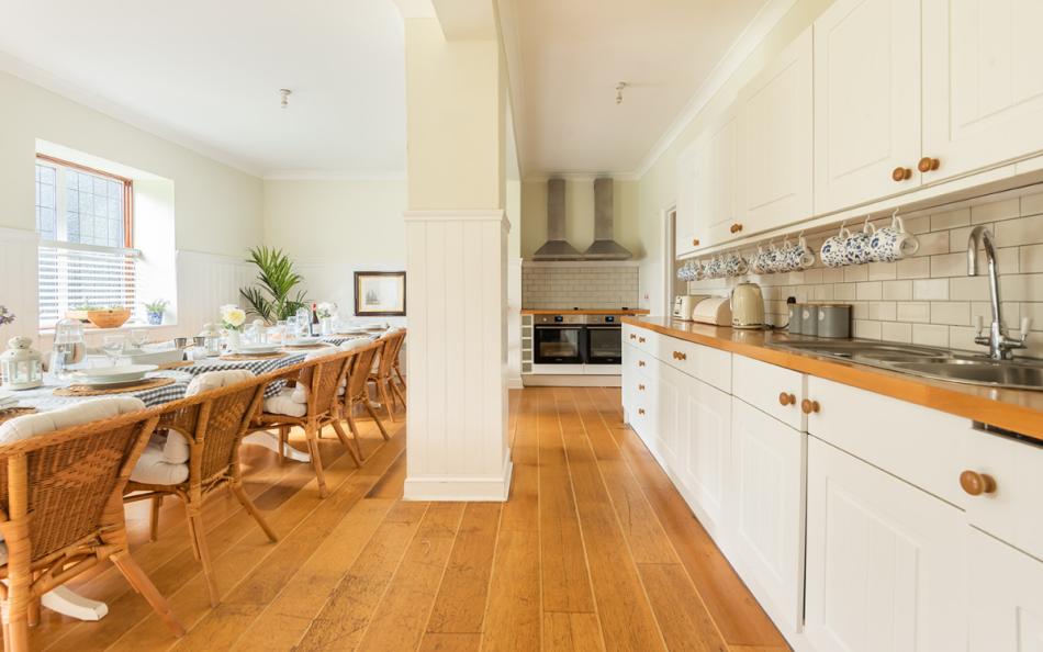 Large open plan kitchen dining area at Rosetti House