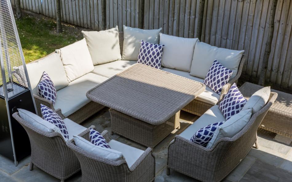 Sociable outdoor seating at Leeward