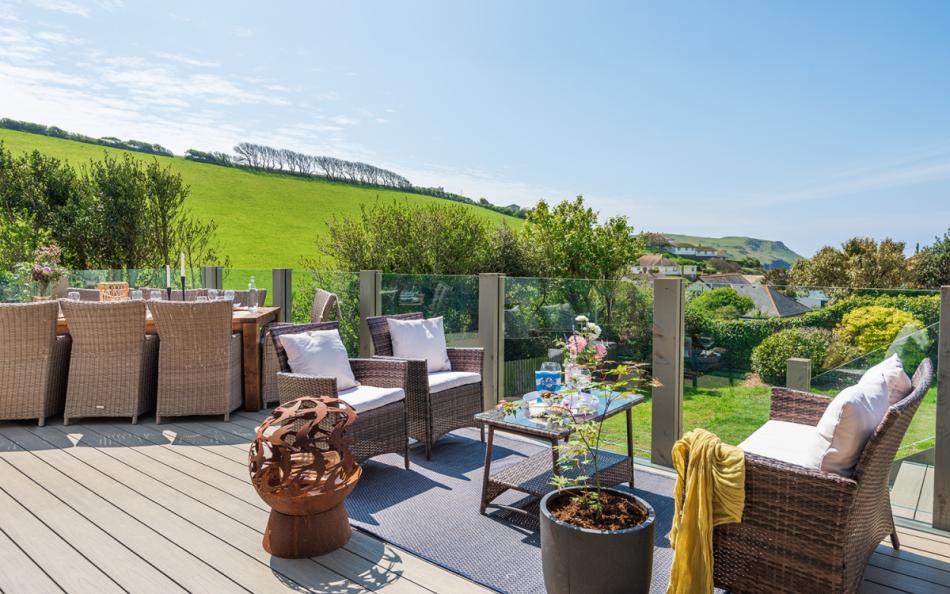 The deck with relaxed seating at Seabrook
