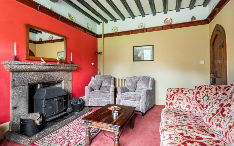 Treverbyn Vean Lodge & Stable fire in the lounge