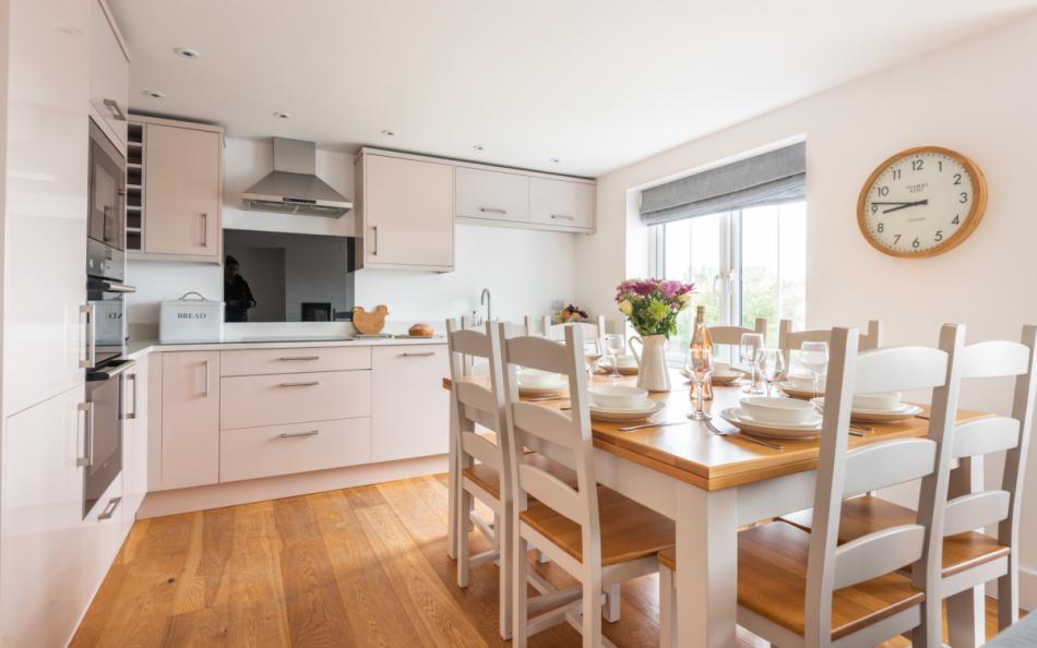 kitchen and dining area