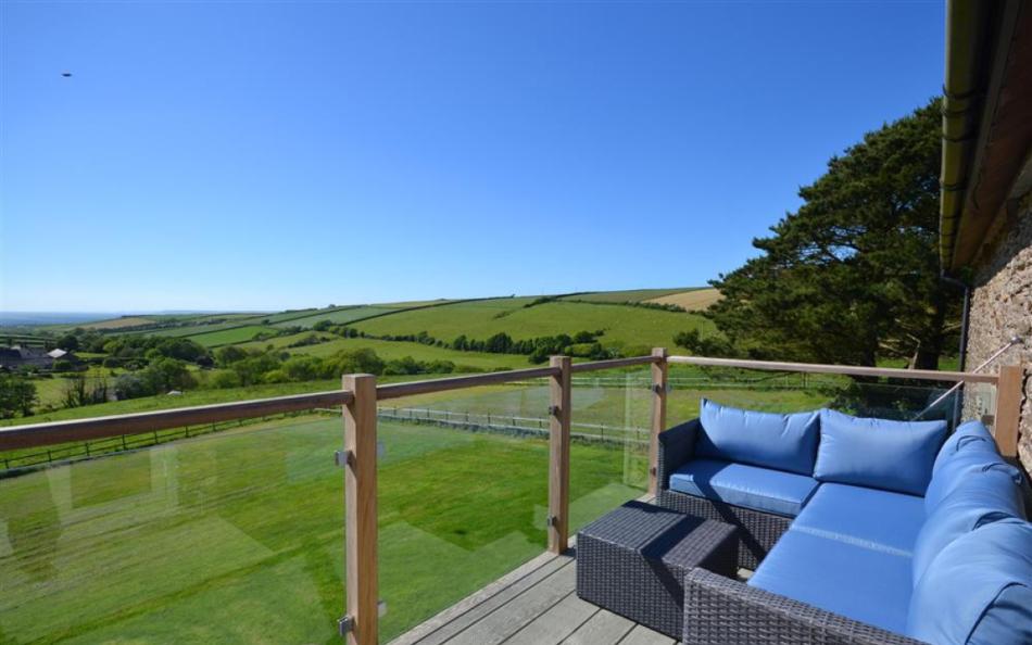 Court Barton Loft balcony, large luxury holiday house in Devon near Kingsbridge