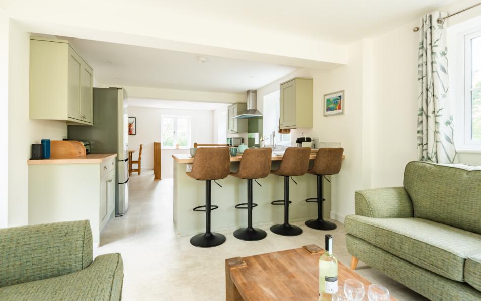 Kitchen island at Clanacombe Lodge 