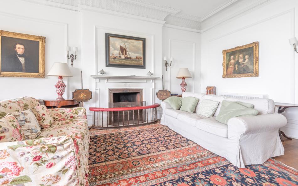 Drawing Room with sofas at Porthpean House