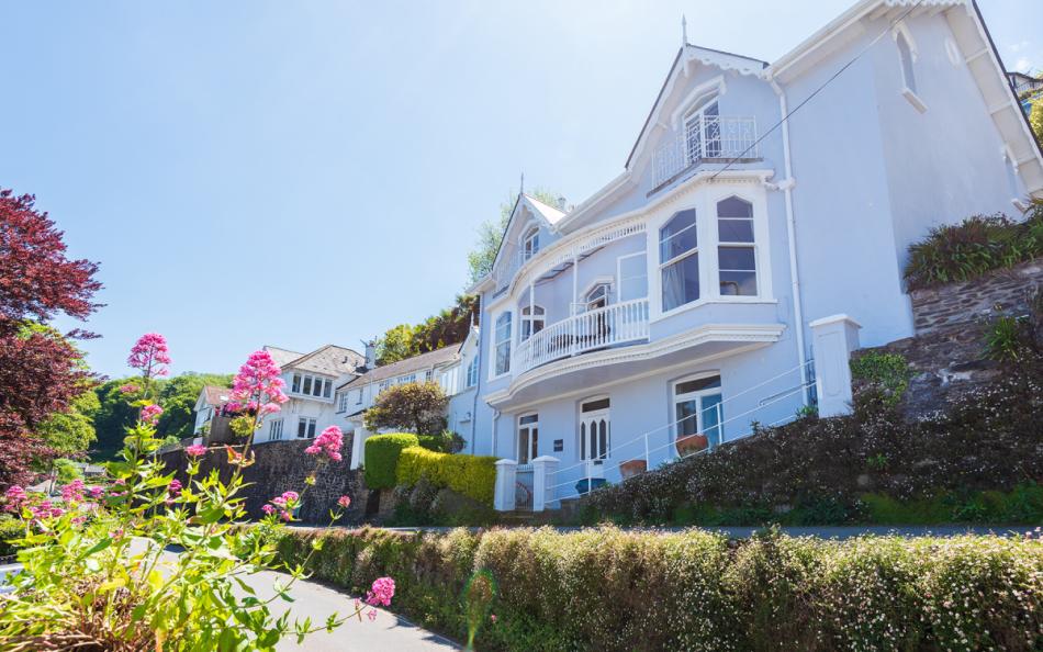 Grand period property with iconic bay windows and front balcony at Halcyon House
