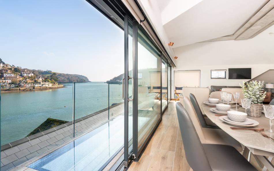 Dining area with views at Bridge House