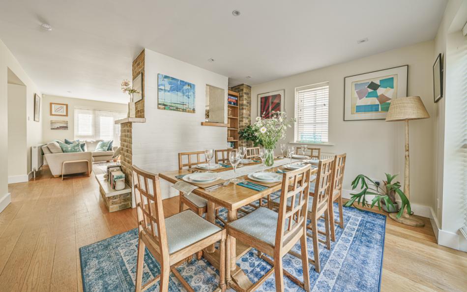Light and airy dining area at Boathouse 