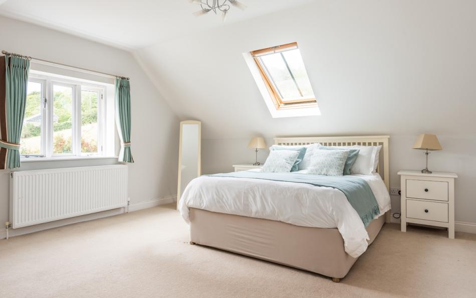 The master bedroom at Burnt House