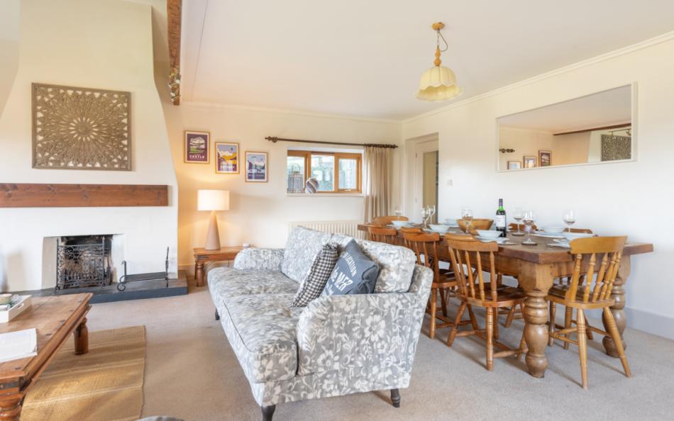 Sitting and dining area at Blackness Barn