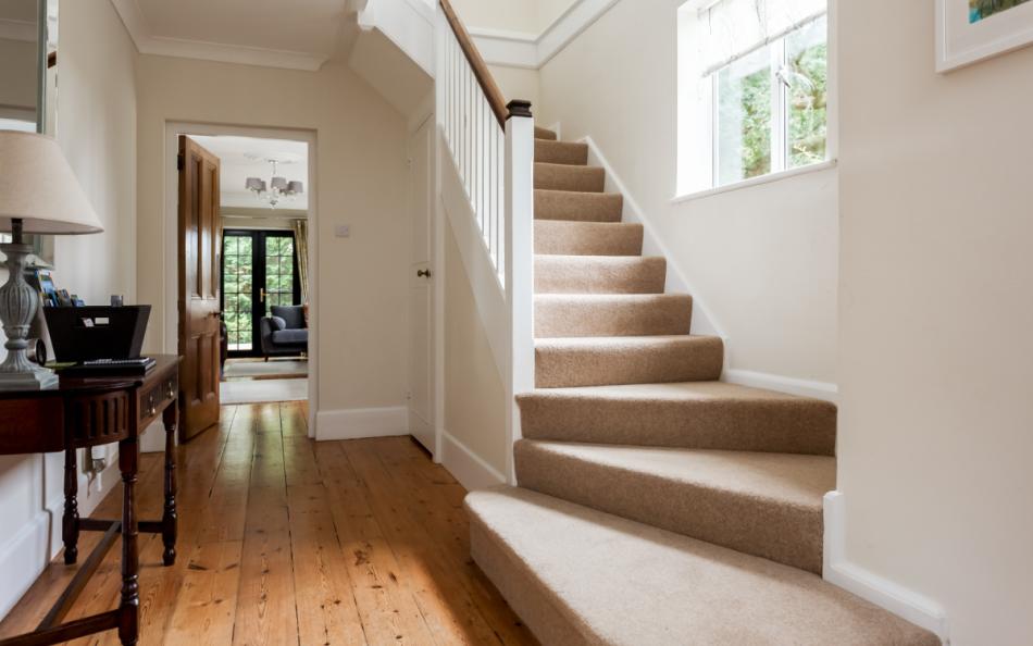 staircase and hall at Thatchby Oak