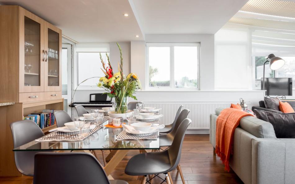 Open plan living area at No. 4 Bay Harbour View 