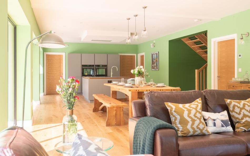The open plan living area at Acacia House 