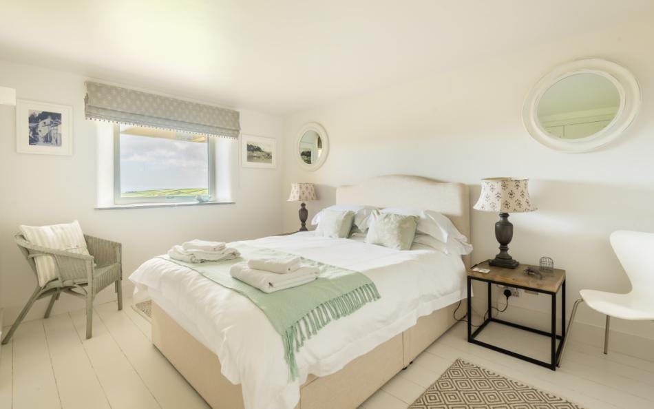 The Master bedroom at Court Barton Loft