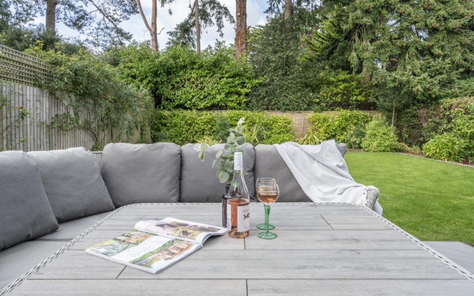 sofas in the garden