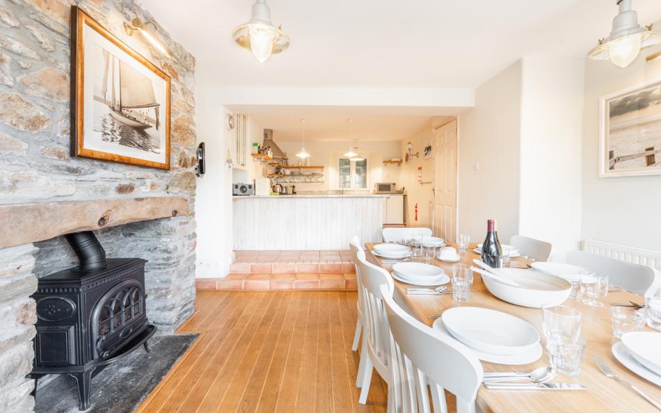 The kitchen/diner with fire at 9 Courtenay Street