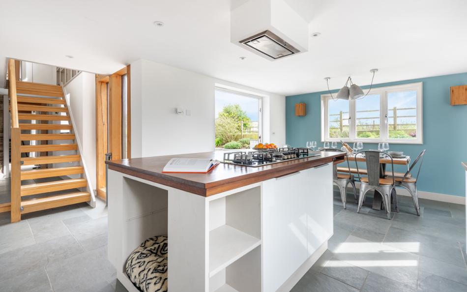 The open plan kitchen diner at  Wicket View