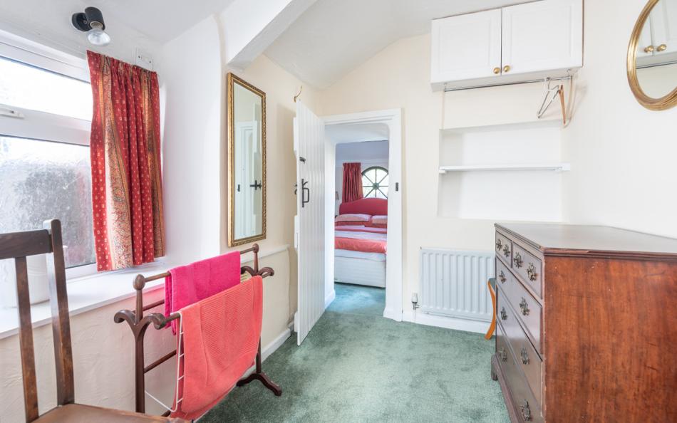 Downstairs bedroom at Clovelly Cottage
