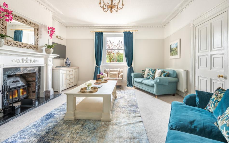lounge with fire at Coulscott House