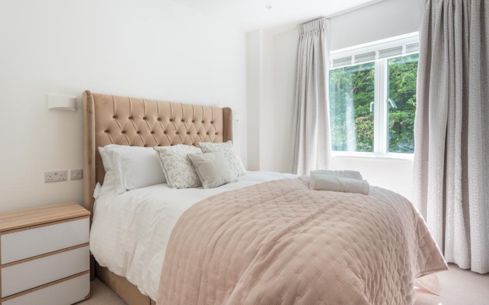 Bedroom 4 with views over the lane behind in Larkrise