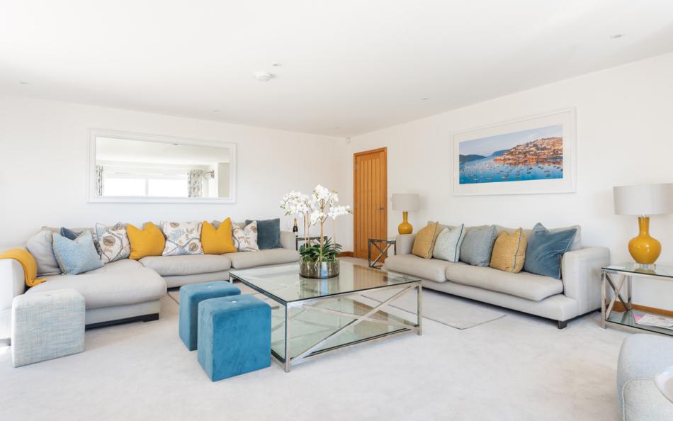 large lounge with sofas at The Sands Salcombe
