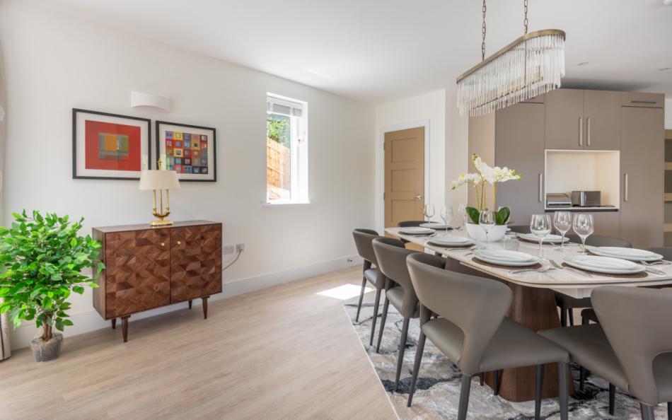 Open plan kitchen diner at Larkrise