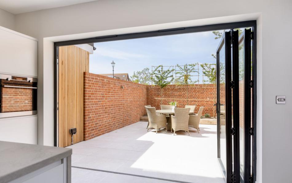 Bi-Fold door opening onto private patio at Mount Bank 