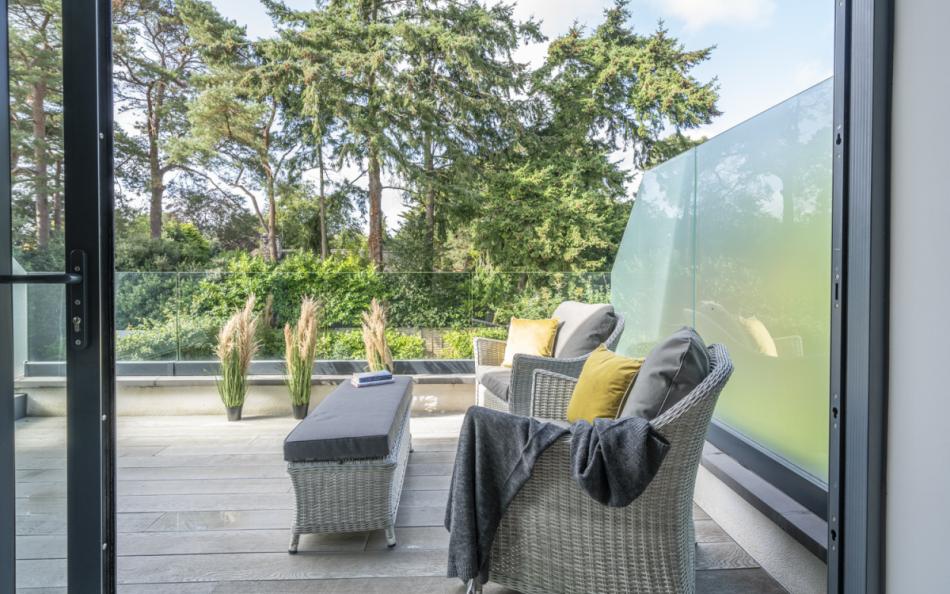view to the balcony at Nautiques near Poole