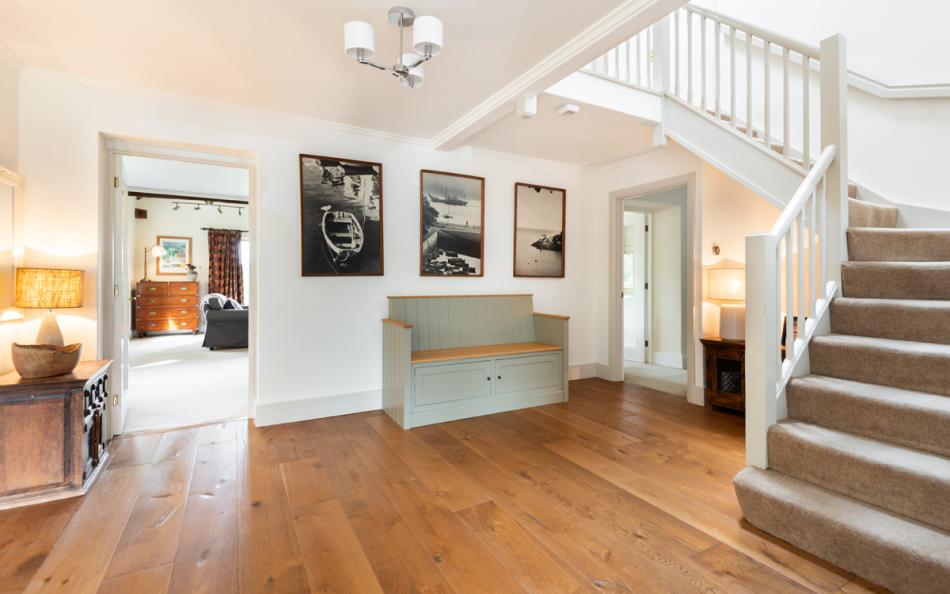 Large entrance hallway at Blackness Barn