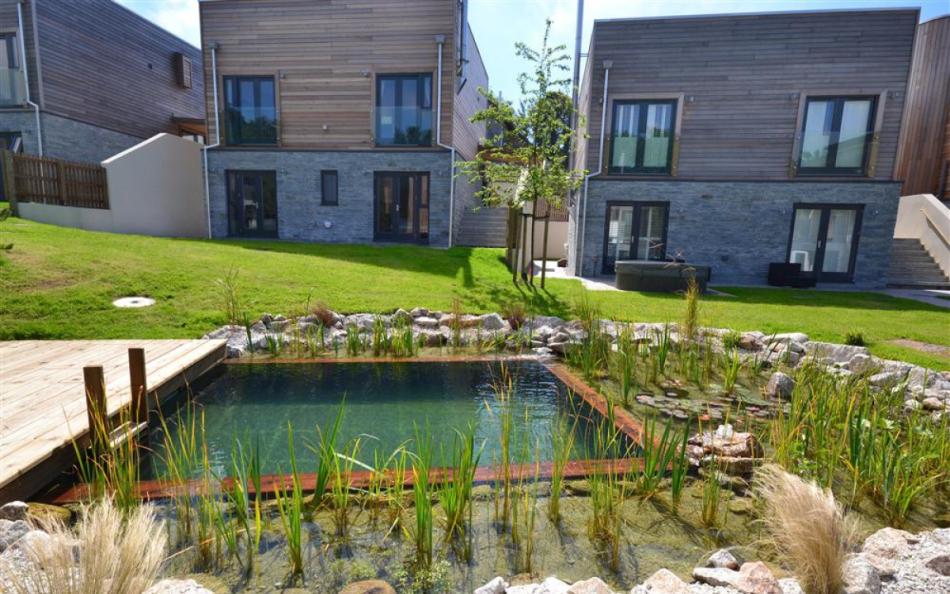 The outdoor naturally filtered plunge pool at 9 Talland