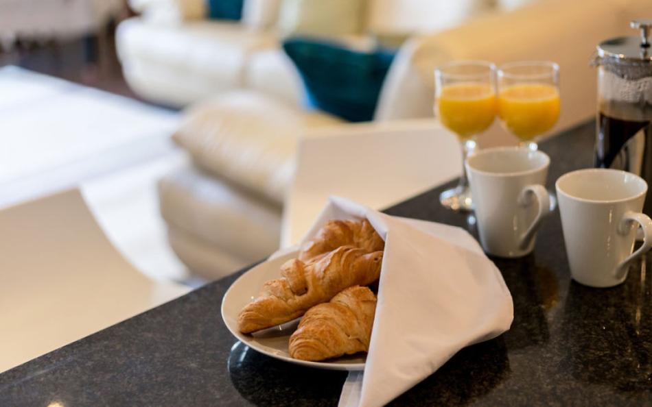 Breakfast table at Grasmere Beach House
