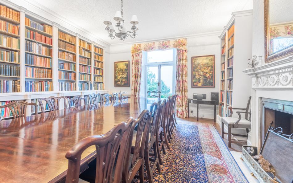 Dining Room with large table at Porthpean House
