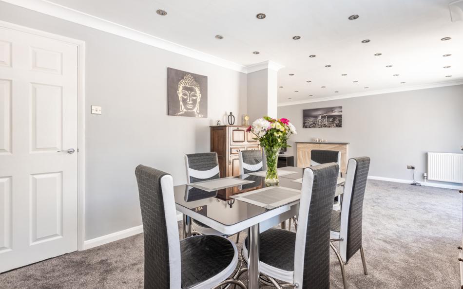 Another view of the dining room at 1 Crestfields