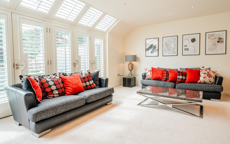 lounge with large windows at Allure in Sandbanks