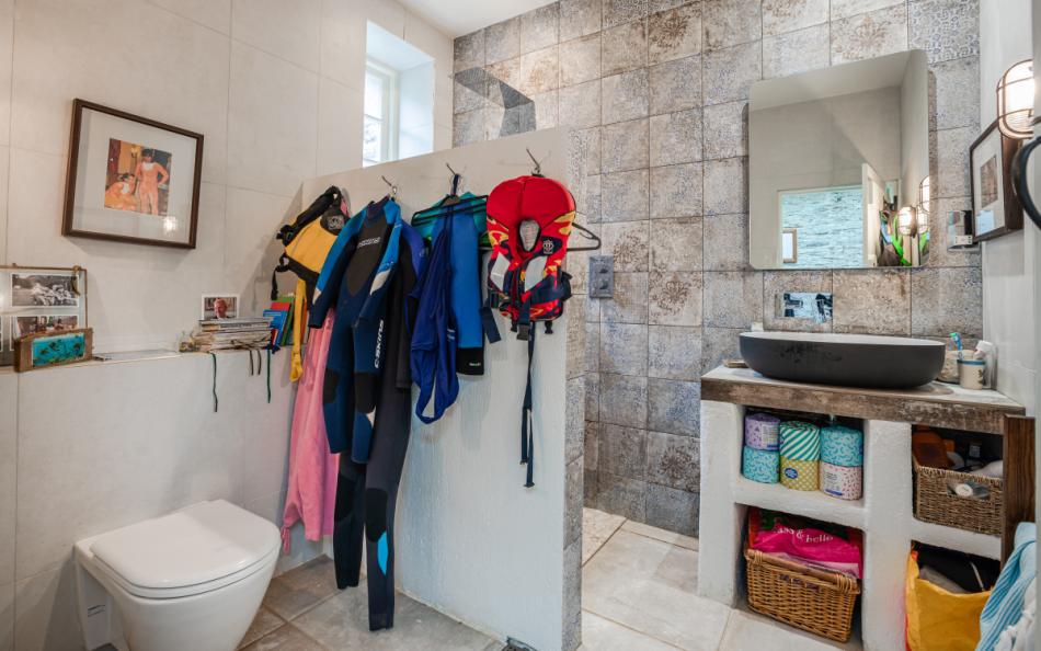 The downstairs shower room at Dunstone Farm