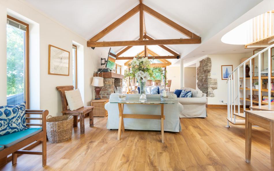 Light and airy lounge at Perrotts holiday cottage