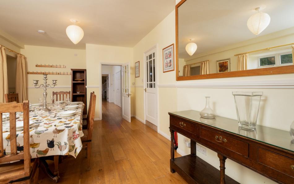 Another view of the dining area at Holne Chase Carriage House