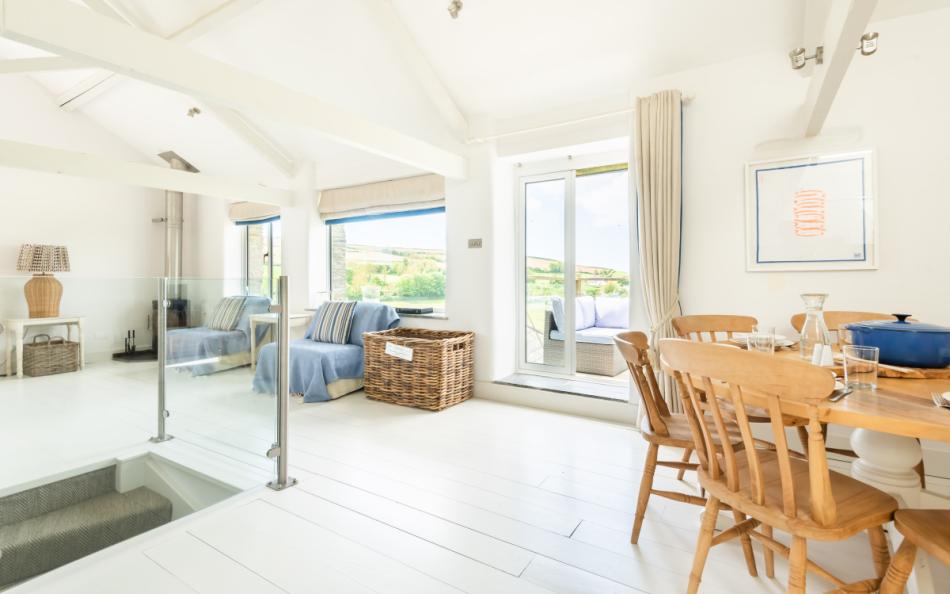 Another view of the open plan living at Court Barton Loft