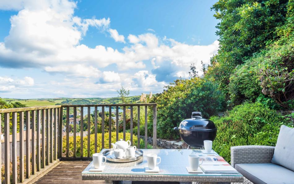 The outside decking with views at Mapperley Lodge