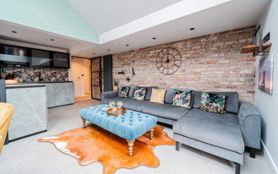 open plan living space at Fiddlesticks Cottage