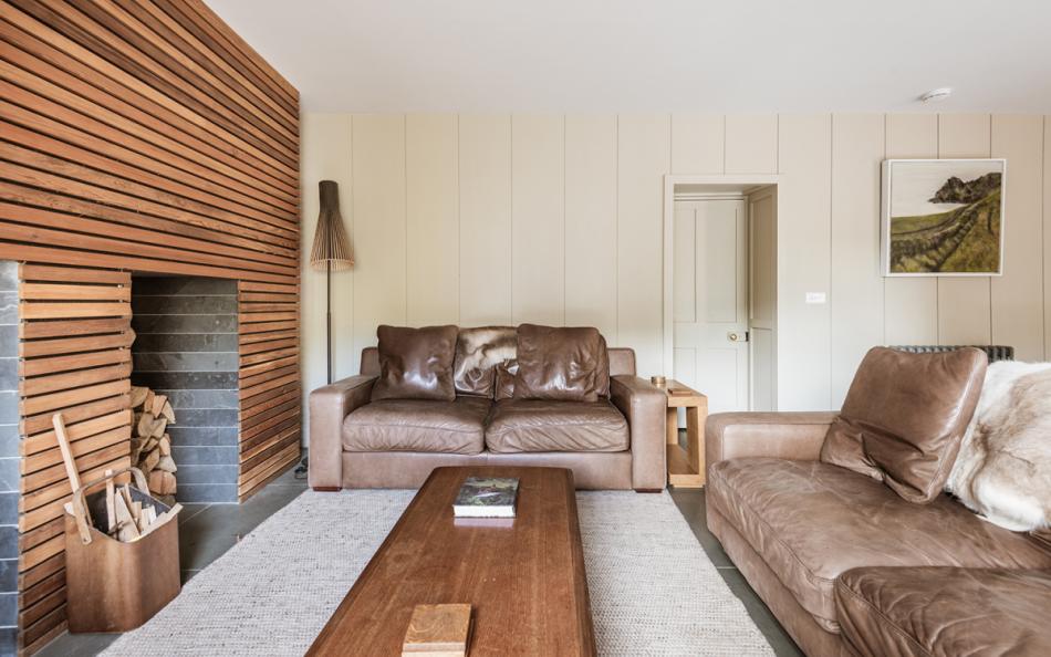 Another view of the sitting room space at Huccombe Farmhouse 