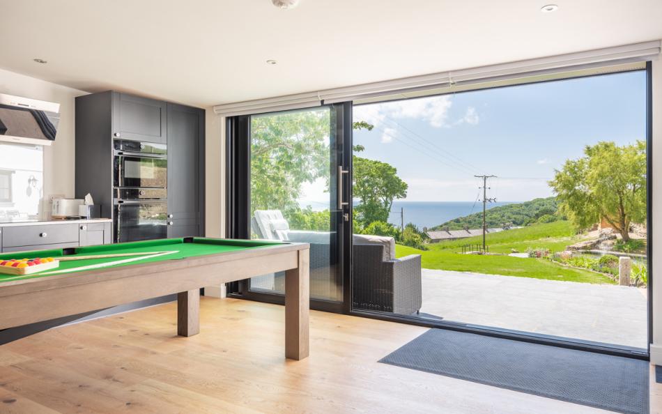 lounge with views at Pleydon Meadow