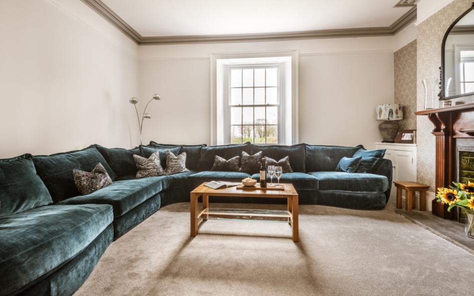 Cosy lounge at Bigbury Court Farmhouse